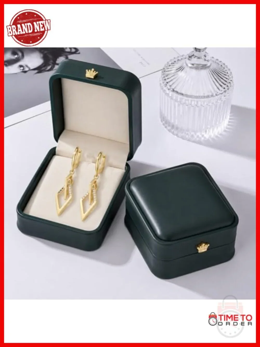 14K Gold Plated Dangle Drop Earrings Cubic Zirconia Leverback Closure